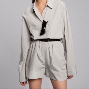 Frankie Shop Lui Organic Cotton Boxer Short in Ice